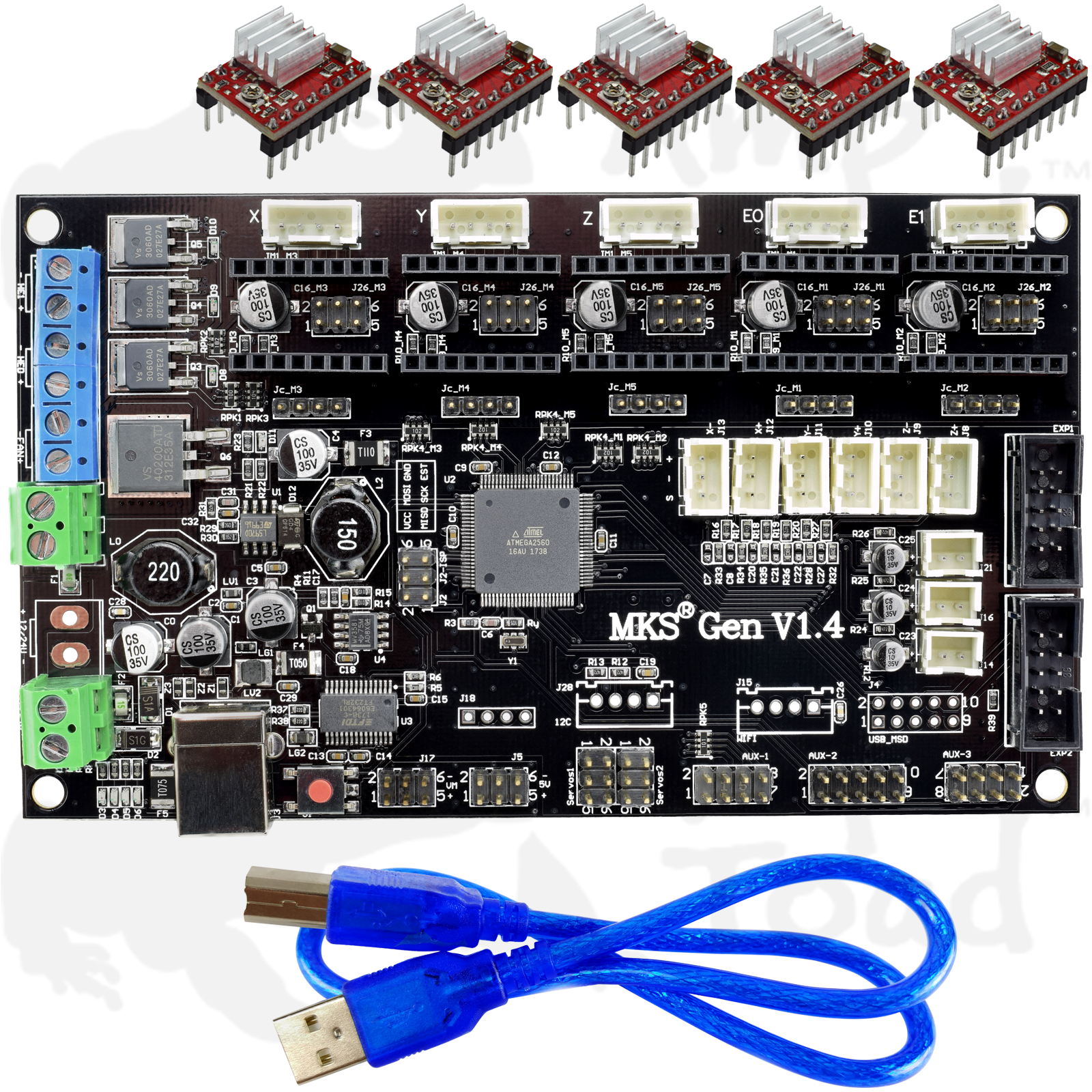 Genuine MKS Gen v1.4 3D Printer Controller Board with Drivers | eBay